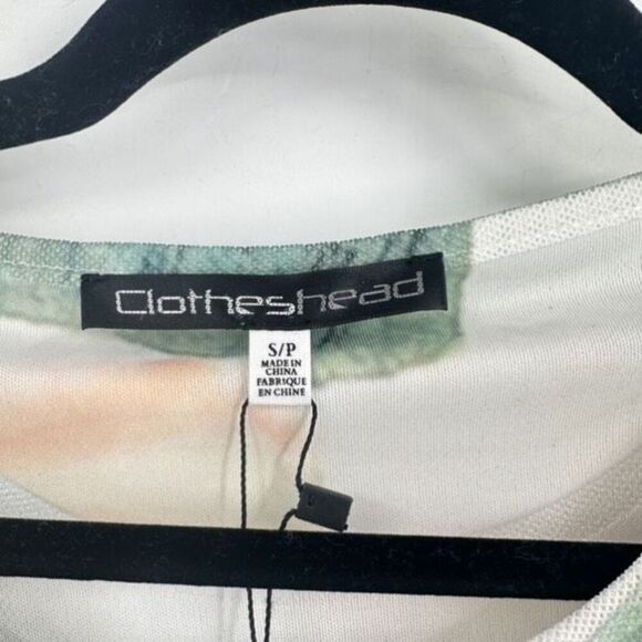 NWT Clotheshead Layered Mesh Sleeveless Tropical Floral Top Small White Green - Picture 2 of 12